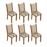 Kit 6 Sillas de Comedor 4291 Marrón/Crema/Lírio Beige
