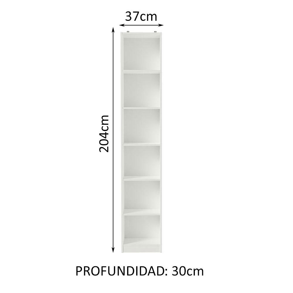 Estante Librero 6906 con 6 Nichos Blanco
