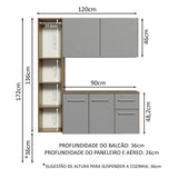 Cocina Integral 120cm Marrón/Gris Easy