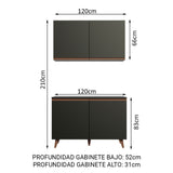 Cocina Integral Reims 120 cm Negro