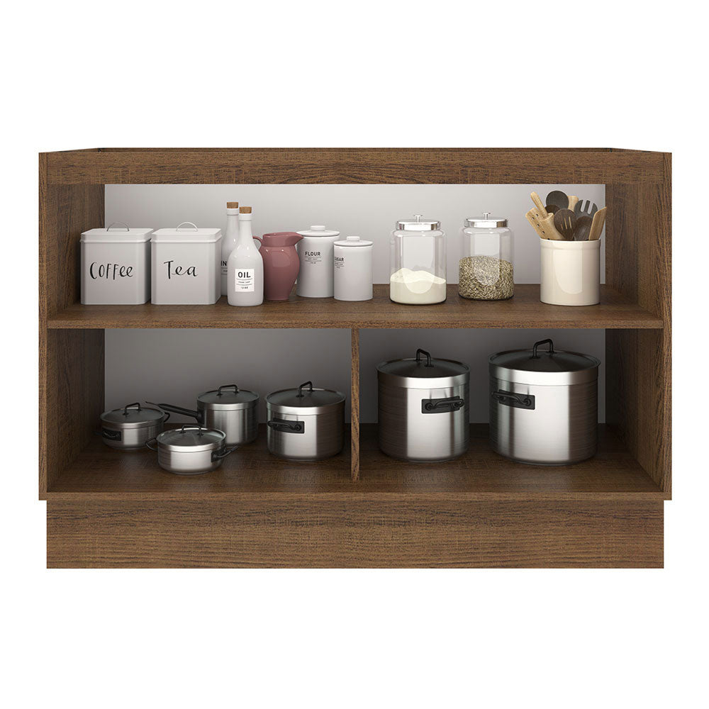 Mueble de Cocina para Fregadero Madesa Agata 120 cm 2 Puertas Marrón/Blanco
