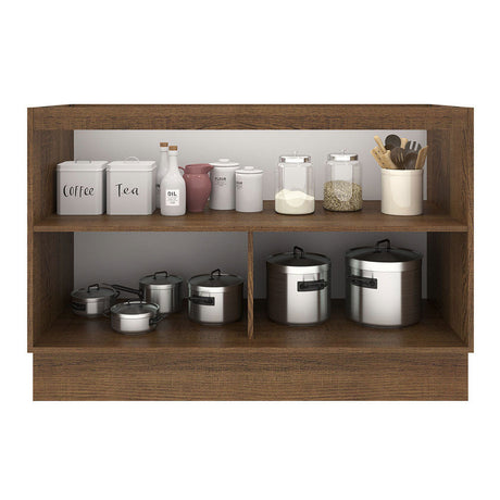 Mueble de Cocina para Fregadero Madesa Agata 120 cm 2 Puertas Marrón/Blanco