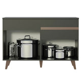 Mueble de Cocina para Lavadero 2 Puertas y 1 Cajón Negro Reims