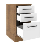 Mueble de Cocina Madesa Agata 40 cm 3 Cajones Marrón/Blanco