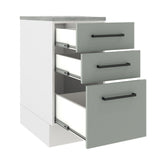 Gabinete Bajo 40cm 3 Cajones Blanco/Gris Agata