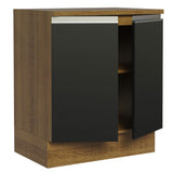 Gabinete Bajo 70 cm 2 Puertas Marrón/Negro Glamy