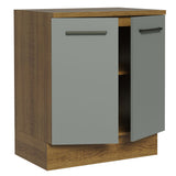 Gabinete Bajo 70 cm 2 Puertas Agata Marrón/Gris
