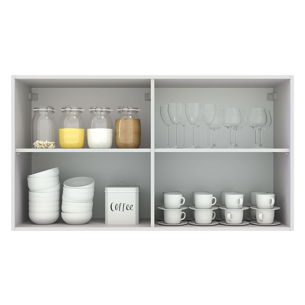 Gabinete Superior 120 cm 2 Puertas Agata Blanco/Gris