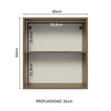 Gabinete Superior 60 cm 1 Puerta Glamy Marrón/Blanco