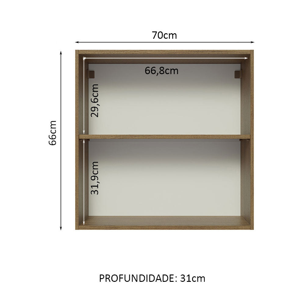 Alacena 70 cm 2 Puertas Marron Glamy Madesa