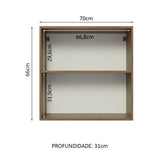 Alacena 70 cm 2 Puertas Marron Glamy Madesa