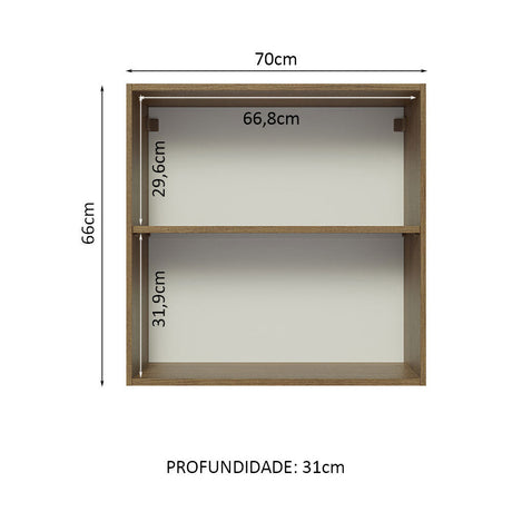 Alacena 70 cm 2 Puertas Marron Glamy Madesa