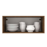 Gabinete Superior 80 cm 1 Puerta Abatible Agata Marrón/Blanco