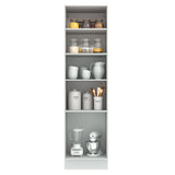Mueble Despensa 60 cm 3 Puertas Agata Blanco/Gris