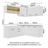 Cocina Integral Esquinera 389cm Blanco Agata 01