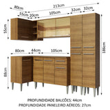 Cocina Integral Esquinera 293cm Marrón Emilly Line 06
