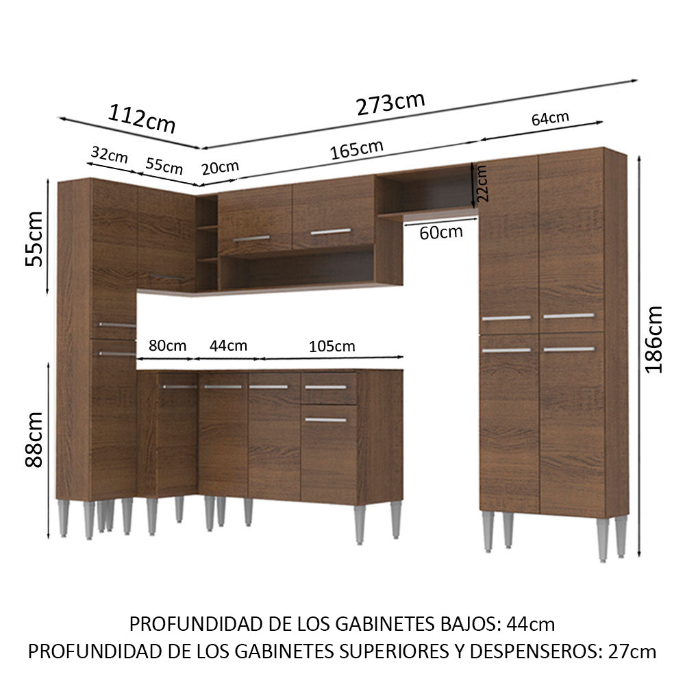 Mueble de Cocina Integral de Esquina Emilly Love 385 cm