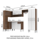Cocina Integral Esquinera 385cm Marrón/Branco Emilly Love 01