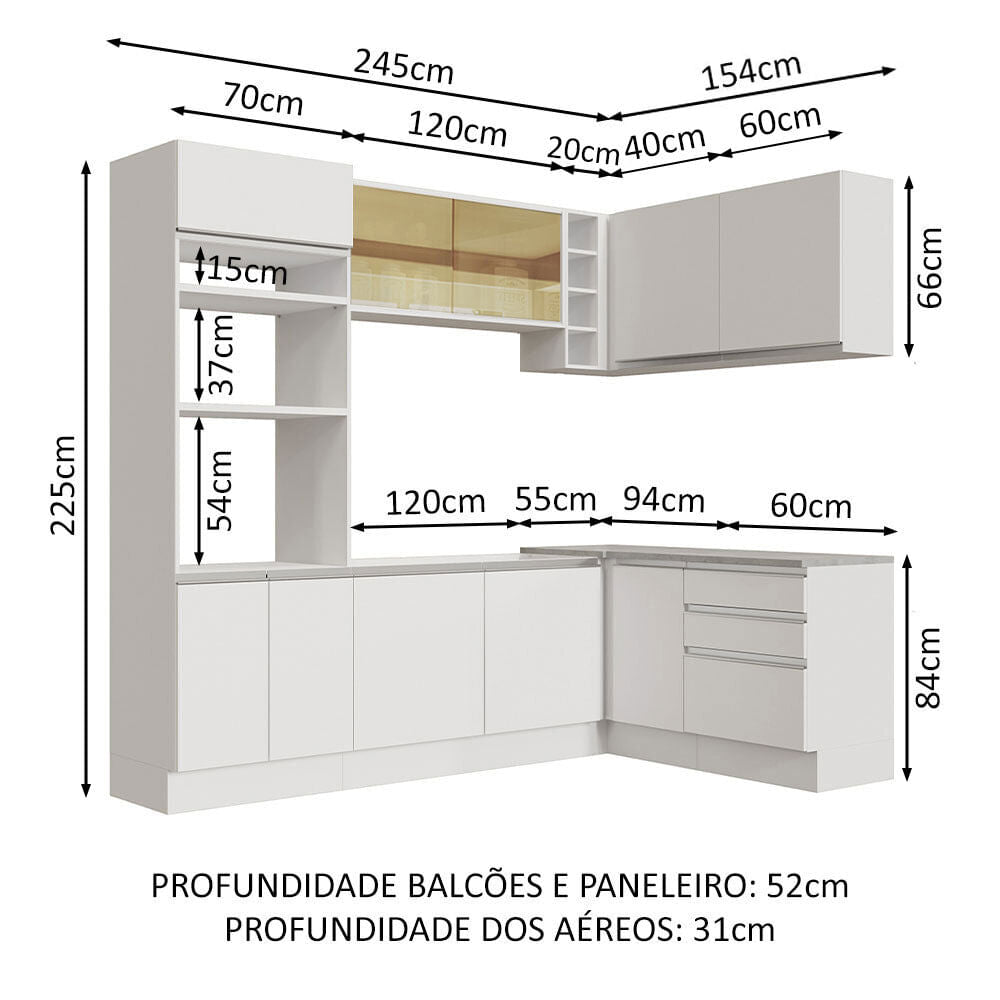 Cocina Integral Esquinera 399cm Blanco Glamy 02