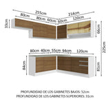 Mueble de Cocina Integral de Esquina Glamy 469 cm 01