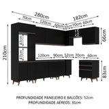 Cocina Integral Esquinera 462cm Reims Negro 02