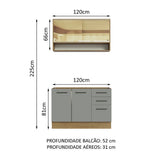 Cocina Compacta 120cm Marrón/Gris Agata 02
