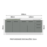 Kit con 2 Muebles de Cocina 3 Cajones y 4 Puertas (Sin Encimera Ni Lavadero) Blanco/Gris Agata 01