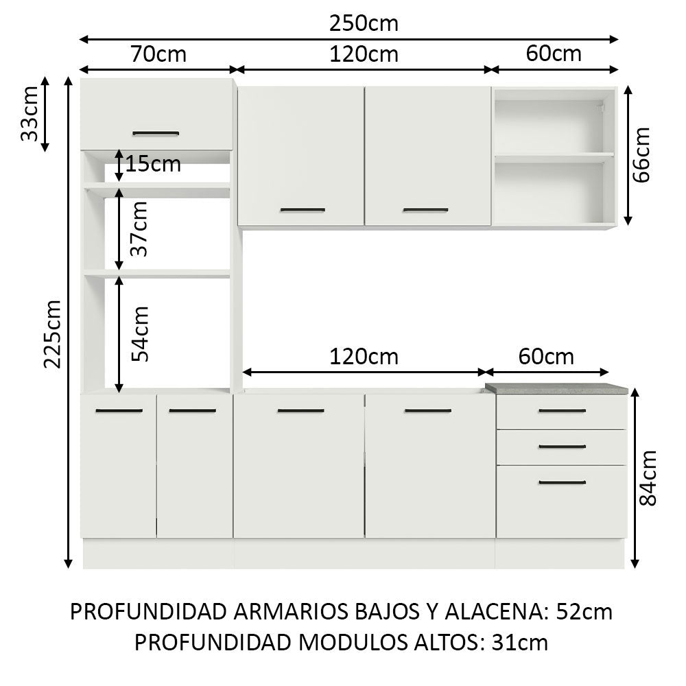 Mueble de Cocina Integral Agata 250 cm 01
