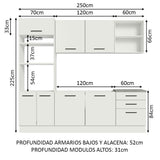 Mueble de Cocina Integral Agata 250 cm 01