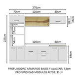 Cocina Integral 270cm Blanco Agata 03