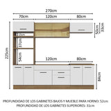 Cocina Integral 270cm Marrón/Blanco Agata 03