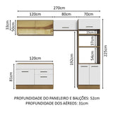 Cocina Integral 270cm Marrón/Blanco Agata 05