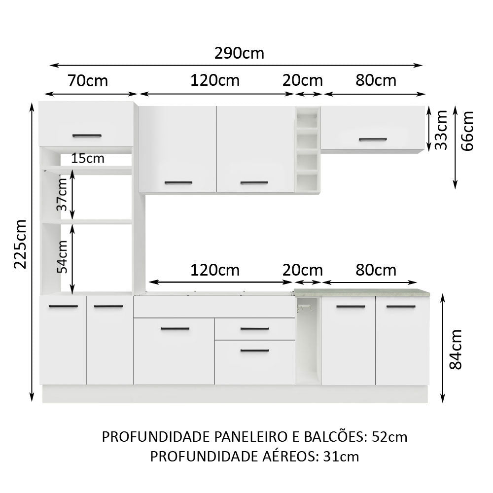 Cocina Integral 290 cm Blanco Agata 01