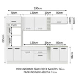 Cocina Integral 290 cm Blanco Agata 01