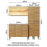 Cocina Compacta 169cm Marrón Emilly Voice 05