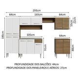 Cocina Integral 293cm con Lavadero Marrón/Blanco Emilly 08