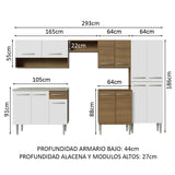 Mueble de Cocina Integral Emilly 293 cm - Con Lavadero 09