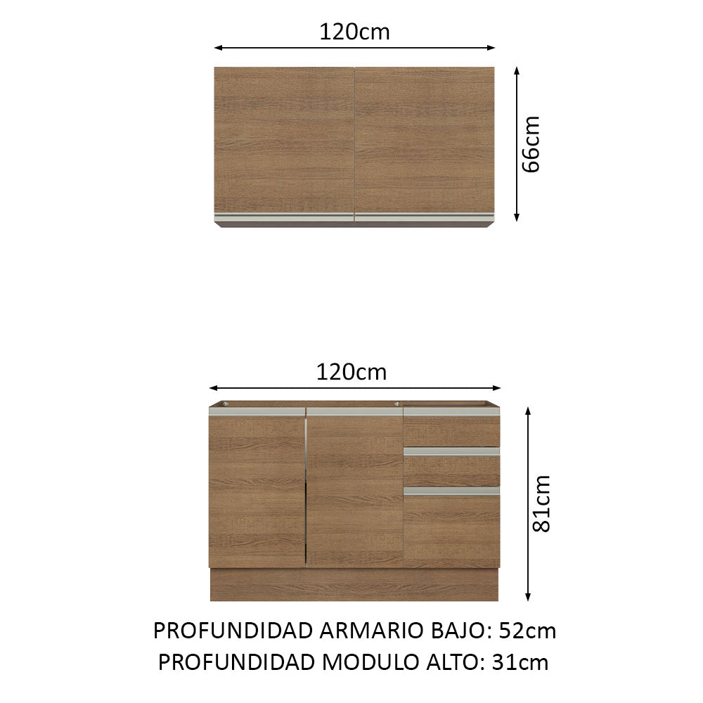 Mueble de Cocina Integral Glamy 120 cm 03