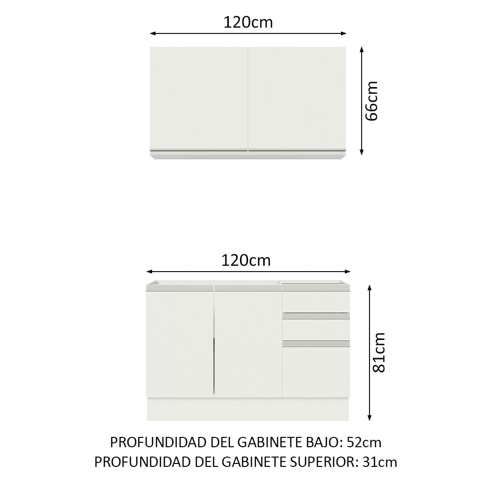 Mueble de Cocina Integral Glamy 120 cm - Con Lavadero 09