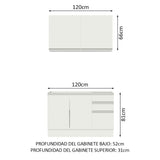 Mueble de Cocina Integral Glamy 120 cm - Con Lavadero 09