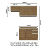 Mueble de Cocina Integral Glamy 180 cm 09