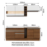 Cocina Integral 220 cm Marrón/Marrón/Blanco Parma 02