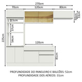 Cocina Integral 270cm Blanco Glamy 11