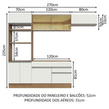 Cocina Integral 270cm Marrón/Blanco Glamy 11