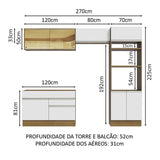 Cocina Integral 270cm Marrón/Blanco Glamy 12