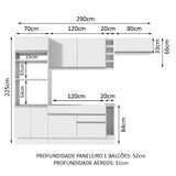 Cocina Integral 290 cm Blanco Safira 04