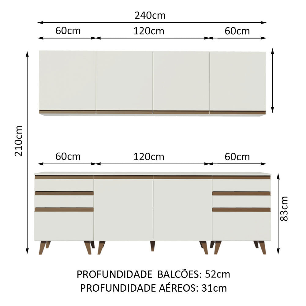 Cocina Integral 240cm Reims Blanco 02