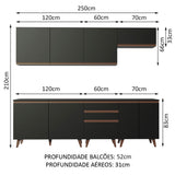 Cocina Integral 250cm Reims Negro 01