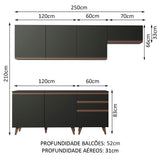 Cocina Integral 250cm Reims Negro 02