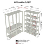 Clóset Modulado Valencia 4 Cajones 358cm Marrón/Negro 03